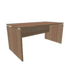 Scrivania piano noce canaletto 160x80xH.75 cm fianco a pannello in melaminico in tinta Practika P4