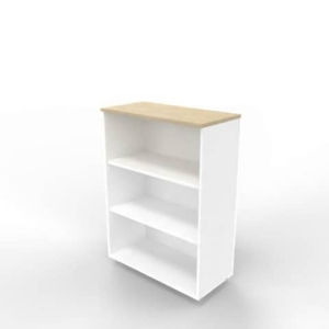 Armadio a giorno medio finitura rovere scocca bianca 90x45xH.123,2 cm linea Practika Quadrifoglio - ECEM90G-RK-BA