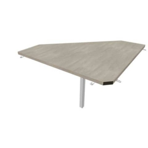 Raccordo 90° piano cemento 84x84xH.75 cm gamba in acciaio argento per scrivanie Practika P1 Quadrifoglio ECRA9001-CL-A