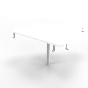 Raccordo 90° piano bianco 84x84xH.75 cm gamba in acciaio argento per scrivanie Practika P3 Quadrifoglio ECRA9003-BA-A