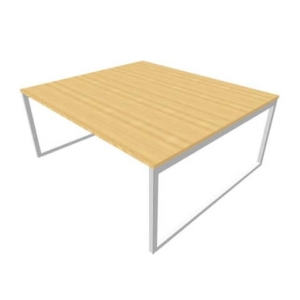 Bench piano faggio180x160xH.75 cm gamba ad anello in acciaio argento linea Practika P2 Quadrifoglio - ECBEA18-FA-A