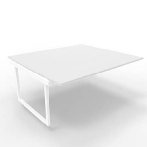 Postazione aggiuntiva bench piano grigio 180x160xH.75 cm gamba ad anello in acciaio bianco Practika P2 ECBIA18-GR-I