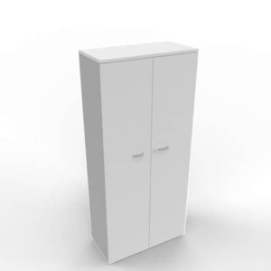 Armadio alto con ante battenti grigio scocca argento 90x45xH.200 cm linea Practika Quadrifoglio - ECES90S-GR-AA-GR