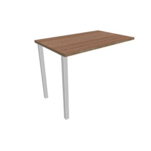 Dattilo scrivania sospeso piano noce canaletto 100x60xH.75 cm gamba sezione quadrata in acciaio argento Practika