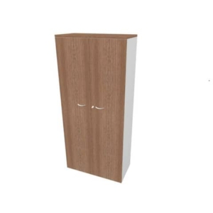 Armadio alto con ante battenti noce scocca argento 90x45xH.200 cm linea Practika Quadrifoglio - ECES90S-NO-AA-NO