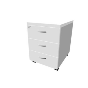 Cassettiera grigia 3 cassetti 42x56x58 cm con ruote e serratura linea Practika Quadrifoglio - PKCA0003-GR-AA