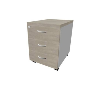 Cassettiera cemento 3 cassetti 42x56x58 cm con ruote e serratura linea Practika Quadrifoglio - PKCA0003-CL-AA