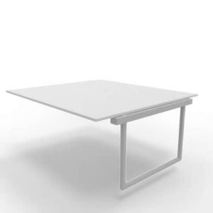 Postazione aggiuntiva bench piano grigio 180x160xH.75 cm gamba ad anello in acciaio argento Practika P2 ECBIA18-GR-A