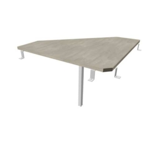 Raccordo 90° piano cemento 84x84xH.75 cm gamba in acciaio argento per scrivanie Practika P3 Quadrifoglio ECRA9003-CL-A