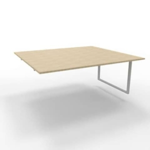 Postazione aggiuntiva bench piano rovere 180x160xH.75 cm gamba ad anello in acciaio argento Practika P2 ECBIA18-RK-A