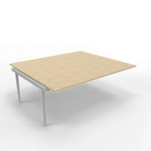 Postazione aggiuntiva bench piano rovere 180x160xH.75 cm gamba a ponte in acciaio argento Practika P3 - ECBIC18-RK-A
