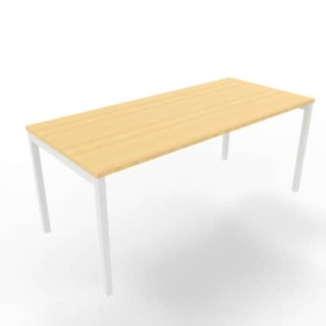 Scrivania piano faggio 180x80xH.75 cm gamba a ponte in acciaio bianco linea Practika P3 Quadrifoglio - ECSPT180-FA-I