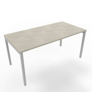 Scrivania piano cemento 160x80xH.75 cm gamba a ponte in acciaio argento linea Practika P3 Quadrifoglio - ECSPT160-CL-A