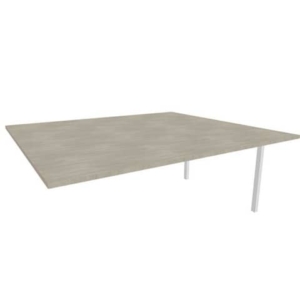 Postazione aggiuntiva bench cemento 180x160xH.75 cm gamba a ponte in acciaio argento Practika P3 - ECBIC18-CL-A