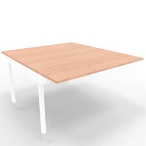 Postazione aggiuntiva bench piano noce 140x160xH.75 cm gamba a ponte in acciaio bianco Practika P3 - ECBIC14-NO-I