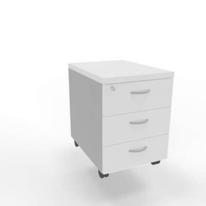Cassettiera bianca 3 cassetti 42x56x58 cm con ruote e serratura linea Practika Quadrifoglio - PKCA0003-BA-AA