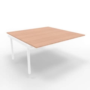 Postazione aggiuntiva bench piano noce 160x160xH.75 cm gamba a ponte in acciaio bianco Practika P3 - ECBIC16-NO-I