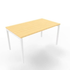 Scrivania piano faggio 140x80xH.75 cm gamba a ponte in acciaio bianco linea Practika P3 Quadrifoglio - ECSPT140-FA-I