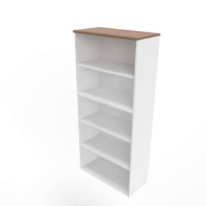 Armadio a giorno alto noce canaletto scocca bianca 90x45xH.200 cm linea Practika Quadrifoglio - ECES90G-NO-BA