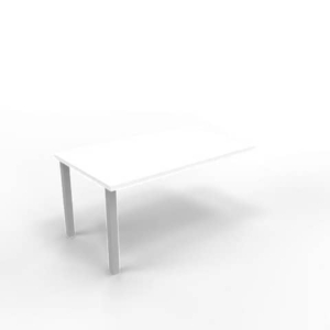 Dattilo scrivania sospeso piano bianco 100x60xH.75 cm gamba sez. quadrata in acciaio argento Practika ECDM100-BA-A