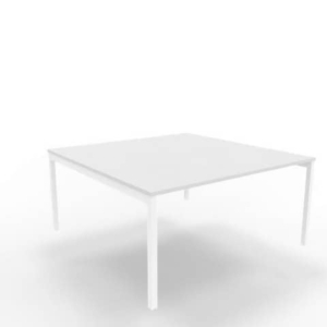 Bench piano grigio 160x160xH.75 cm gamba a ponte in acciaio bianco linea Practika P3 Quadrifoglio - ECBEC16-GR-I