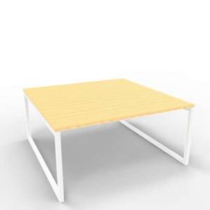 Bench piano faggio 140x160xH.75 cm gamba ad anello in acciaio bianco linea Practika P2 Quadrifoglio - ECBEA14-FA-I