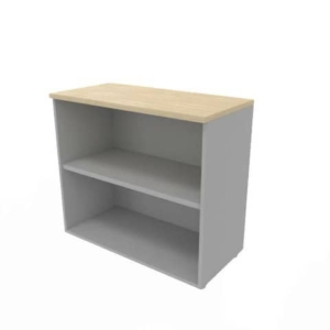 Armadio a giorno basso finitura rovere scocca argento 90x45xH.81,5 cm linea Practika Quadrifoglio - ECEB90G-RK-AA