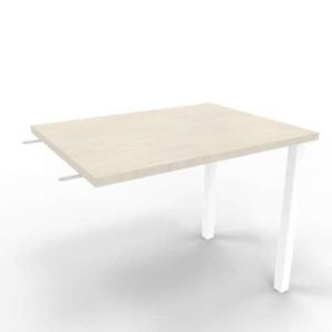 Dattilo scrivania sospeso piano cemento 80x60xH.75 cm gamba sez. quadrata in acciaio bianco Practika ECDM080-CL-I