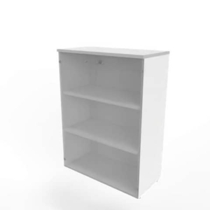 Armadio medio con ante vetro fumè, top grigio scocca bianca 90x45xH.123,2 cm Practika Quadrifoglio - ECEM90V-GR-BA-GE