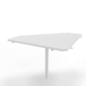 Raccordo 90° piano bianco 84x84xH.75 cm gamba in acciaio bianco per scrivanie Practika P4 Quadrifoglio ECRA9004-BA-I