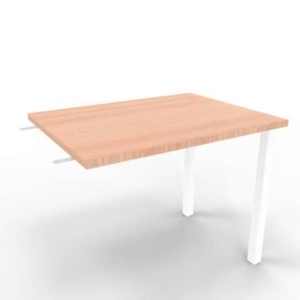 Dattilo scrivania sospeso piano noce canaletto 80x60xH.75 cm gamba sezione quadrata in acciaio bianco Practika