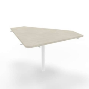 Raccordo 90° piano cemento 84x84xH.75 cm gamba in acciaio bianco per scrivanie Practika P4 Quadrifoglio ECRA9004-CL-I