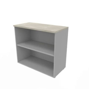 Armadio a giorno basso finitura cemento scocca argento 90x45xH.81,5 cm linea Practika Quadrifoglio - ECEB90G-CL-AA