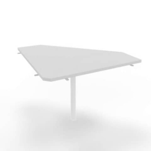 Raccordo 90° piano grigio 84x84xH.75 cm gamba in acciaio bianco per scrivanie Practika P4 Quadrifoglio ECRA9004-GR-I