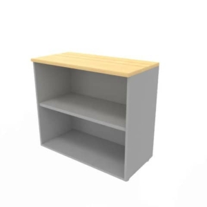 Armadio a giorno basso finitura faggio scocca argento 90x45xH.81,5 cm linea Practika Quadrifoglio - ECEB90G-FA-AA