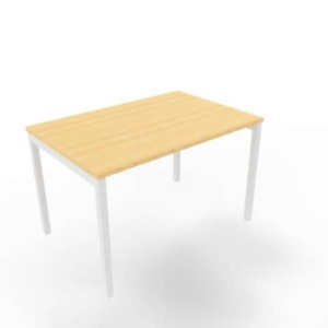 Scrivania piano faggio 120x80xH.75 cm gamba a ponte in acciaio bianco linea Practika P3 Quadrifoglio - ECSPT120-FA-I