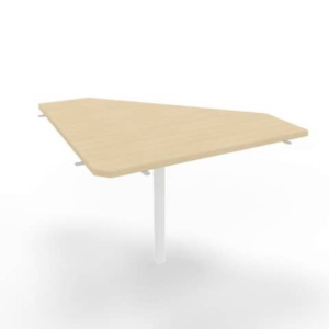 Raccordo 90° piano rovere 84x84xH.75 cm gamba in acciaio bianco per scrivanie Practika P4 Quadrifoglio ECRA9004-RK-I
