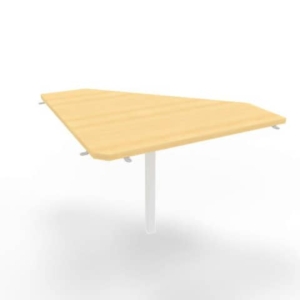 Raccordo 90° piano faggio 84x84xH.75 cm gamba in acciaio bianco per scrivanie Practika P1 Quadrifoglio ECRA9001-FA-I