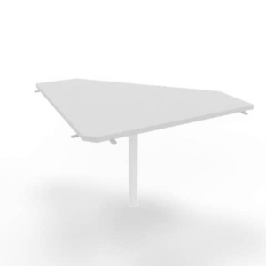 Raccordo 90° piano grigio 84x84xH.75 cm gamba in acciaio bianco per scrivanie Practika P1 Quadrifoglio ECRA9001-GR-I