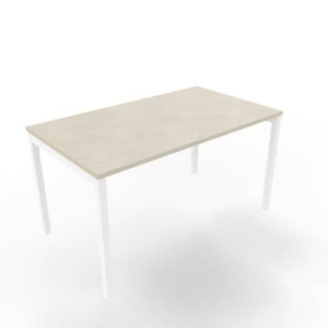 Scrivania piano cemento 140x80xH.75 cm gamba a ponte in acciaio bianco linea Practika P3 Quadrifoglio - ECSPT140-CL-I