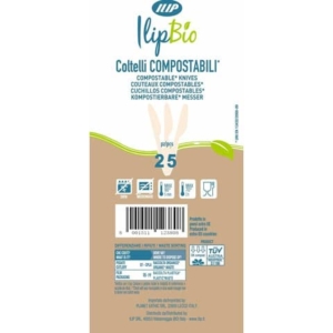 Coltelli in PLA BIO 3,5 g - 160 mm IlipBio bianchi- conf. 25 pezzi - 81000