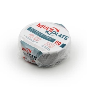 Piatti piani in PP Ø 210 mm MultiPlate bianchi conf. 50 pezzi - 71590