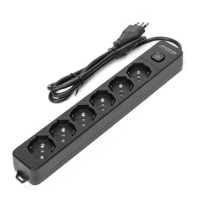 Multipresa con interruttore 16A - cavo 1,5 m - nero Aigostar a 6 vie P40 282363