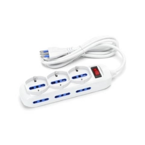 Multipresa con interruttore 16A - cavo 1,5 m - bianco Aigostar a 9 vie (P40 e P17/11) - 218294