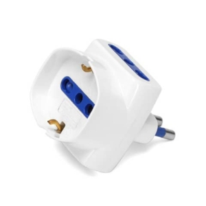 Adattatore a 3 vie 16A - bianco Aigostar 2 vie P17/11 & 1 via P40 (short) 218980