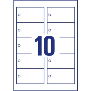 Cartellini rettangolari micro-perforati Avery in cartoncino da 220 g in conf. da 100 pz 90x50 mm - T2001-10