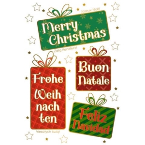 Biglietti augurali natalizi 12x18 cm - Biembi conf. da 4 multilingua BBJ202C73