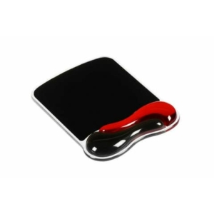 Tappetino per mouse con poggiapolsi Kensington Duo Gel Wave nero/rosso - 62402
