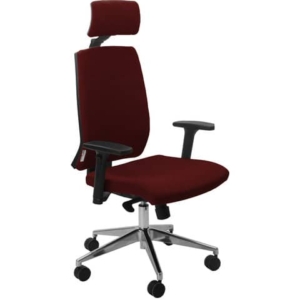 Sedia operativa girevole Unisit Larissa LR1SB con poggiatesta - rivestimento ignifugo bordeaux - LR1SB/ID