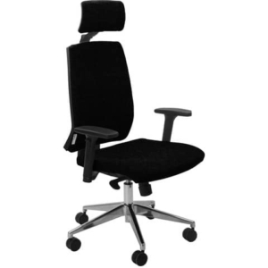 Sedia operativa girevole Unisit Larissa LR1SB con poggiatesta - rivestimento ignifugo grigio scuro - LR1SB/IT